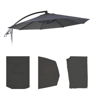 Anthrazitfarbener Ersatzbezug für MCW Ampelschirm D14 (Ø 3m), ohne Flap.