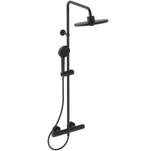 Ideal Standard Brausegarnitur A7210XG Ceratherm T25+ in Schwarz Matt mit Kopf- und Handbrause.