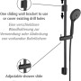 Schwarzes Wenko Brauseset Watersaving mit Duschstange, Handbrause und Schlauch.