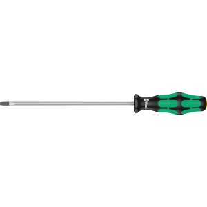 Wera Schlitz-Schraubendreher 335 Kraftform Plus, 3 x 150 mm, mit grün-schwarzem Griff.