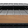 Detailaufnahme des doppelten Stahldachs vom Sojag Pavillon Fontana mit Holzoptik.