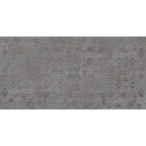 Feinsteinzeug Dekorfliese Antiga Antracite, 30x60 cm, mit Muster für Wand und Boden.