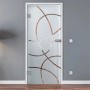 Levidor Glastür Office/Studio, satiniert mit geschwungenem Linienmuster, Sicherheitsglas, DIN-Links.