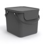 Rotho Müllsystem Albula, 40 l, Anthrazit: Modularer Mülleimer mit Deckel und Tragegriffen.