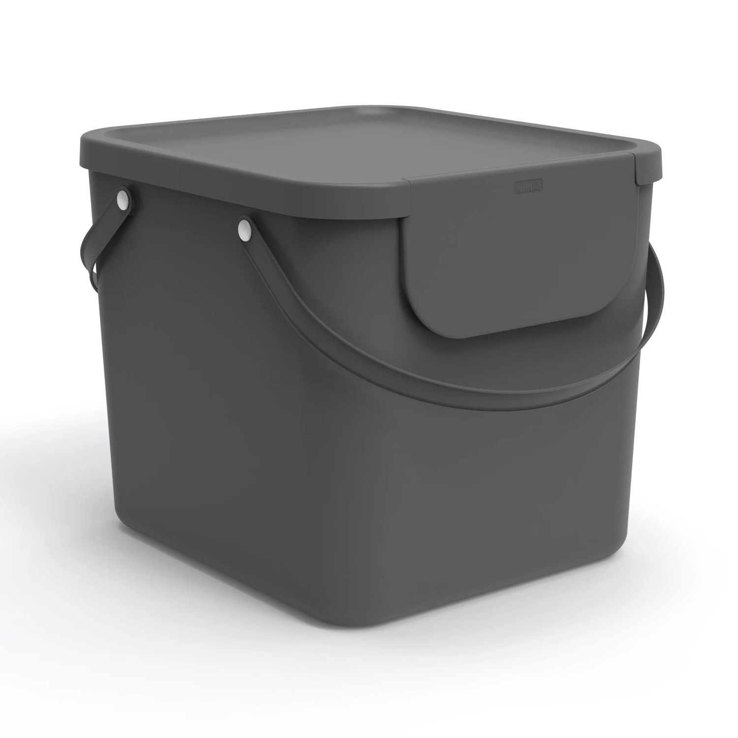 Rotho Müllsystem Albula, 40 l, Anthrazit: Modularer Mülleimer mit Deckel und Tragegriffen.