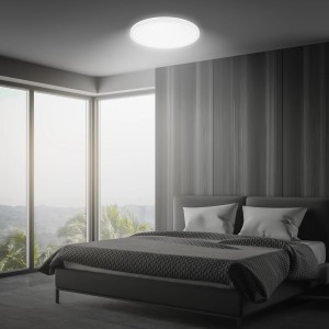 Brilo LED-Panel Slim Sternenhimmel, weiße Deckenleuchte im Schlafzimmer.
