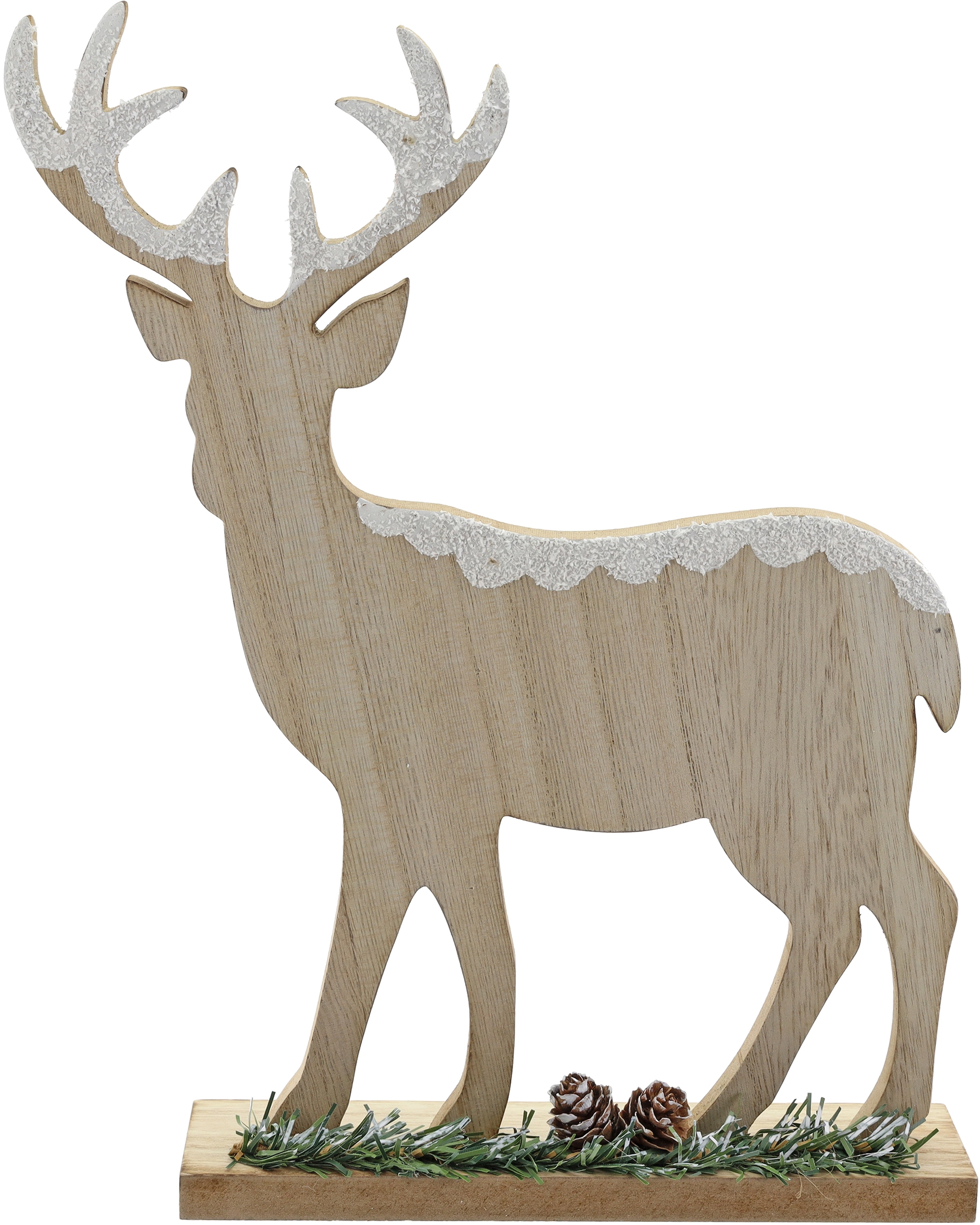 Weihnachtliches Dekoelement Hirsch aus 24 Natur kaufen Holz x cm OBI bei cm 30