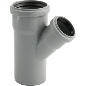 Marley HT-Einfachabzweig DN 90/50, 45 Grad, für Abwasserleitungen im Gebäude, grau.