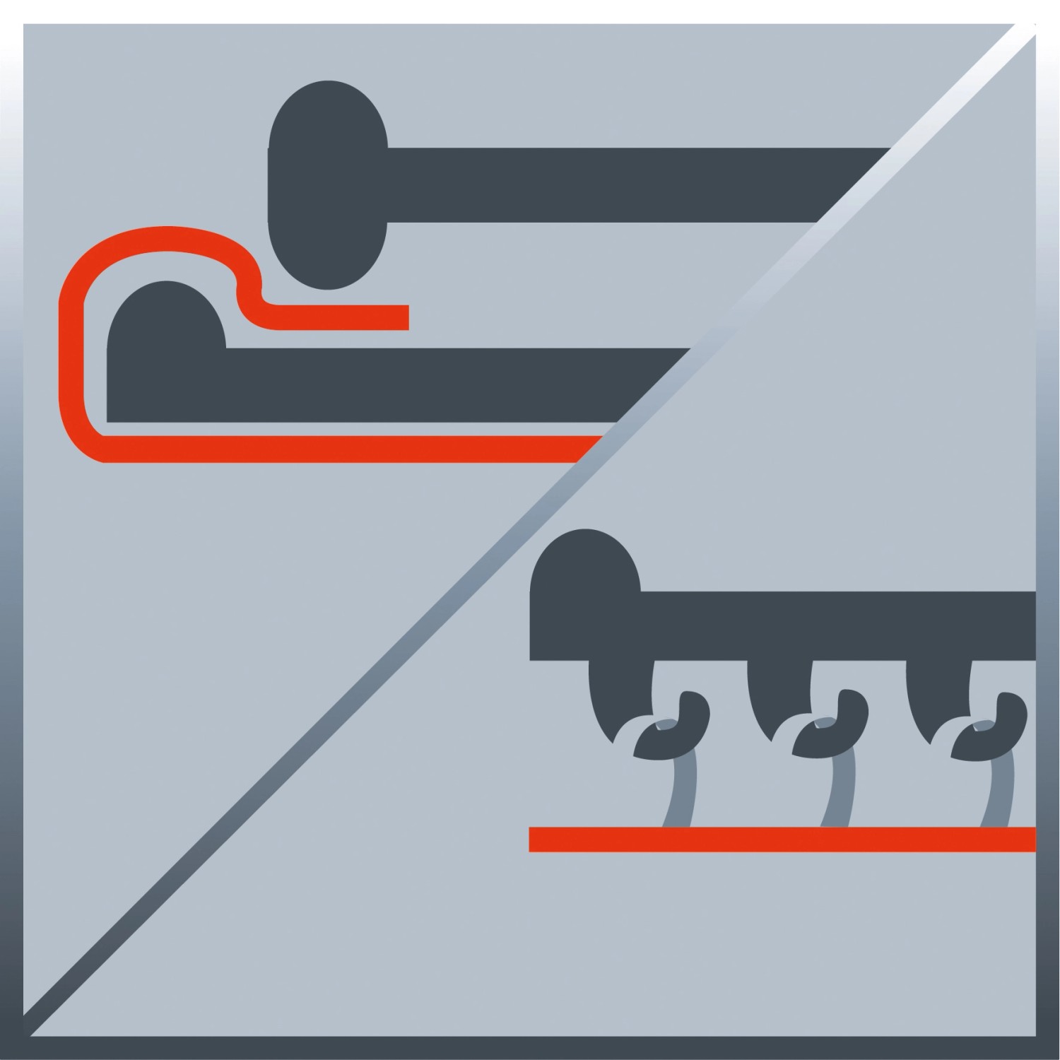 Symbol für Einhell Schwingschleifer TC-OS 1520: Kletthaftung und Klemmvorrichtung.