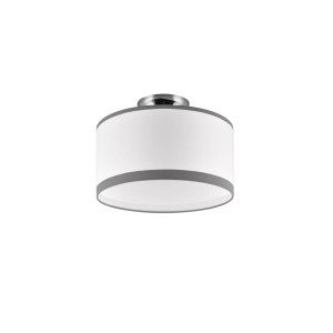 Moderne Reality Deckenleuchte Davos, 2-flammig, Chrom/Grau, Ø 30cm. Elegante Lampe für Wohnraum.