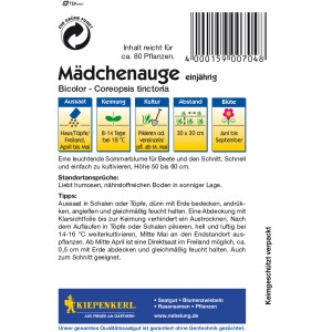 Kiepenkerl Mädchenauge Bicolor: Blumensamen-Packung mit gelb-roten Blüten, Coreopsis.