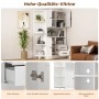 okwish Eckschrank mit Schränken Schubladen Ablagen Wohnzimmer 104x35x155cm Weiß_7