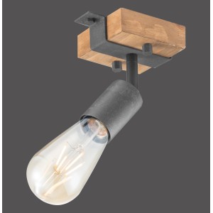 Just Light Wand- und Deckenleuchte Slat aus Holz, naturfarben, mit E27 Fassung.