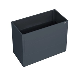 Anthrazitfarbenes Weka Metall-Hochbeet Gary M, 100x50x77 cm, für Garten und Terrasse.