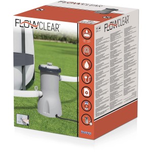 Verpackung der Bestway 800 gal Pool Filterpumpe, Kartuschenfilter für Pools.