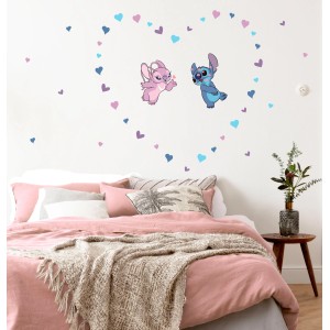 Komar Deko-Sticker Disney Stitch in Love 50 cm x 70 cm Lila-Blau