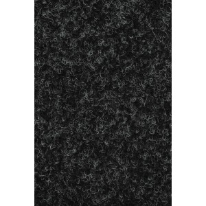 Anthrazitfarbener Kunstrasen mit Noppen, 200 cm breit. Strapazierfähiger Nadelvlies für den Außenbereich.