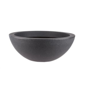 XXL Pflanzschale, anthrazit, rund, aus stabilem Kunststoff in Steinoptik, Ø 52 cm. Auch als Wasserschale.