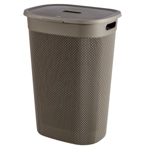 Curver Wäschebox Filo Cappuccino, 55L, mit Deckel und Tragegriffen.