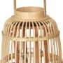 Naturfarbene Bambus Laterne (Ø 20 cm) mit Glaszylinder für gemütliche Beleuchtung.