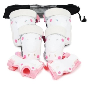 Lion Toys Protektoren Set, 6-teilig, weiß/pink für Kinder (6-12 Jahre) für Sport & Fitness.