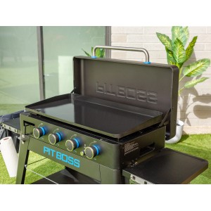 Gasgrill Pit Boss Ultimate Plancha PB4BGD2 mit 4 Brennern, blau-schwarz matt.