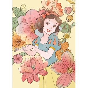 Wandbild: Schneewittchen mit Blumen, 50x70 cm. Dekoratives Bild für Kinderzimmer.