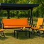 Orangefarbenes Kissen-Set für Hollywoodschaukel, 120x60x50x7cm, für 2-Sitzer Schaukel.