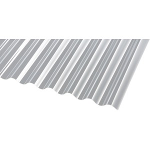 Transparente Acryl-Profilplatte (Sinus 76/18) für Kunststoffbedachung, 3000x1045 mm.