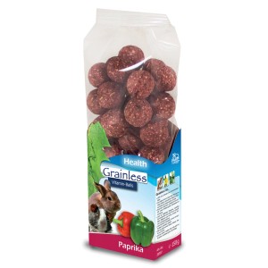 JR Farm Vitamin Balls Paprika, 150g, Nager-Ergänzungsfutter im durchsichtigen Beutel.