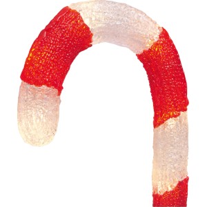 OBI LED-Zuckerstange aus Acryl, 70 cm, rot-weiß gestreift, für stimmungsvolle Weihnachtsdekoration.