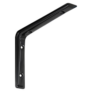 Schwarze OBI Konsole Gaia, 120x170mm, aus Stahlblech für Regalböden und Wandregale.