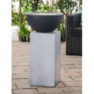 Heissner Deko-Säule Tower Grey mit Brunnenaufsatz für den Garten.