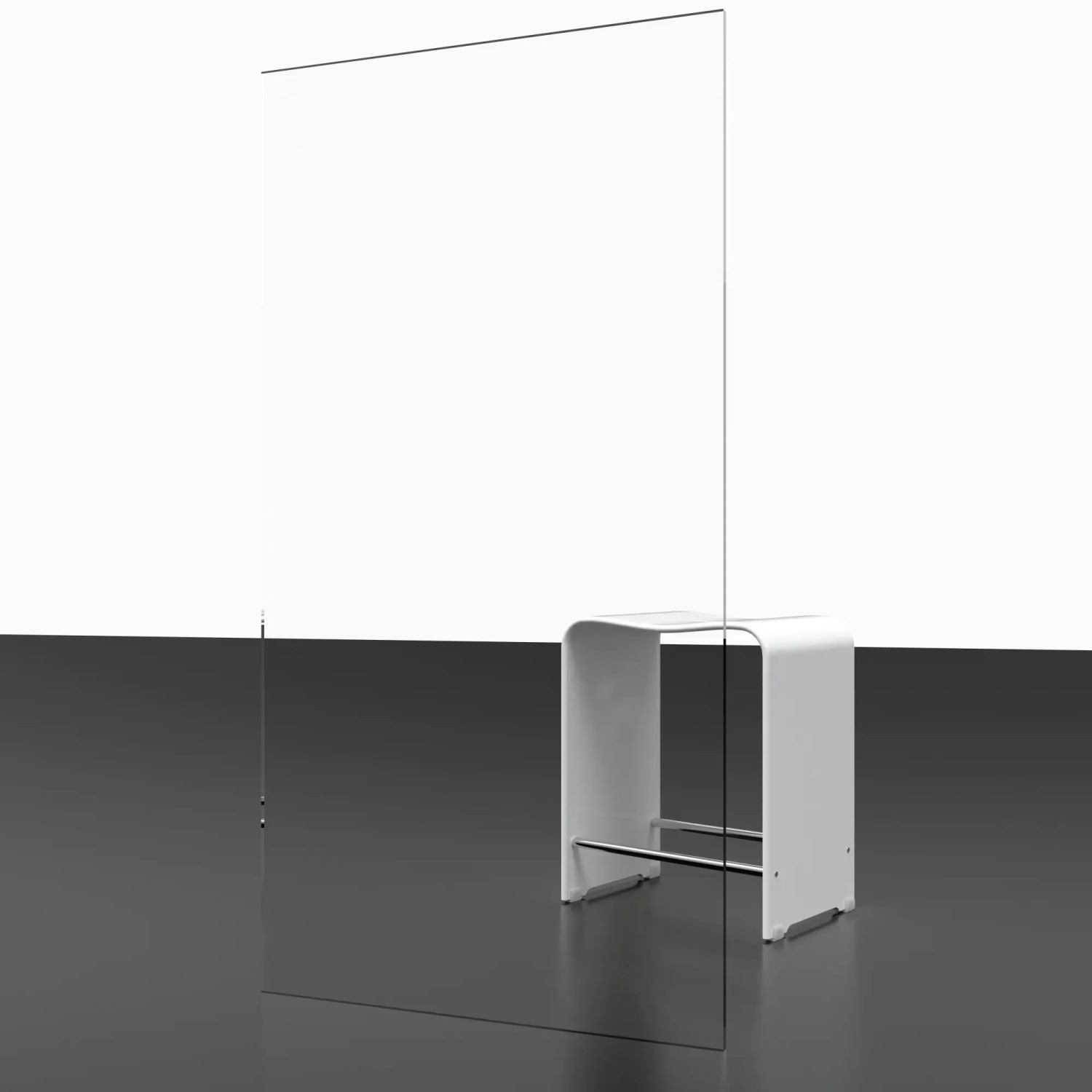 Schulte Duschwand Walk In Trend 2.0, Mattschwarz, 200x90 cm, Glasdusche ohne Rahmen.