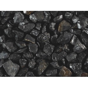 Nahaufnahme: Scherf Basaltbruch 22-32 mm, Zierkies/Ziersplitt, schwarz, gewaschen.