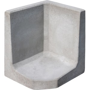 Diephaus L-Stein Ecke, unbewehrt, grau, 60x50x50x7 cm, für Mauersysteme und Einfassungen.