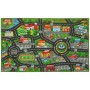 AIYAPLAY Spielmatte aus Kunstfasern mit detailliertem Stadtplan, Straßen und bunten Gebäuden für Kinder.