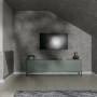 Wohnraum mit Egger Decowall Faltleiste FL003 Rovigo Beton als Wandverkleidung.