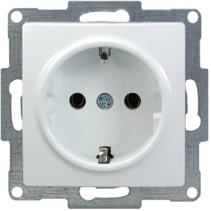 Visage2 Steckdose 1-fach Arktis, weiße Schuko-Steckdose für den Innenbereich.