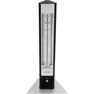 VASNER HeatTower Infrarot-Heizstrahler 2500W, schwarz, mit Fernbedienung. Standheizstrahler für Terrasse und Innenbereich.