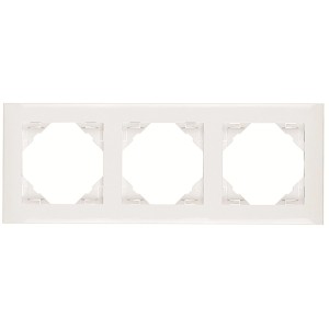 Logus Rahmen 3-fach, weiß, aus Kunststoff für Schalter und Steckdosen.