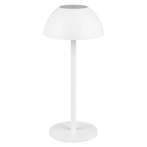 Weiße Reality LED-Tischleuchte Ricardo, dimmbar, Ø 13,5 cm.
