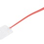 Fliegenklatsche, 45,5 cm, weiße Schlagfläche, roter Stiel, aus Kunststoff.