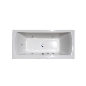 Sanotechnik Whirlpool, weiße Körperform-Badewanne 170x80 cm mit Massagedüsen.