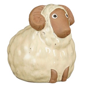 Mica Decorations Deko-Figur Schaf Keramik 19,5 cm x 17 cm x 20,5 cm Creme