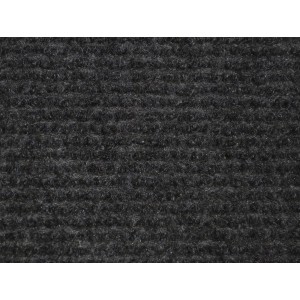 Detailaufnahme eines anthrazitfarbenen Universalläufers / Teppichläufers mit robuster Nadelfilz-Textur.