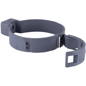 Graue Marley HTCS Rohrschelle DN 75/90/110 zur Befestigung von Abwasserrohren an Wand und Decke.