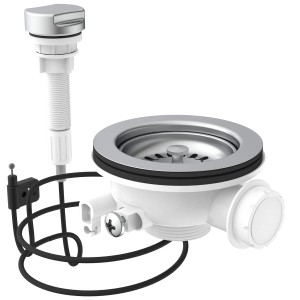 Kirchhoff Korbventil mit Bowdenzug, Edelstahl, 47,8 mm (1 1/2AG) für Spüle.