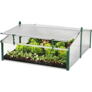 Juwel Komfort-Doppelfrühbeet 120/100 Easy-Fix mit Salat und Radieschen.
