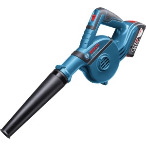 Bosch Professional Akku-Gebläse GBL 18 V-120 in Blau/Schwarz. Kraftvoller Laubbläser für Garten und Werkstatt, 18V.